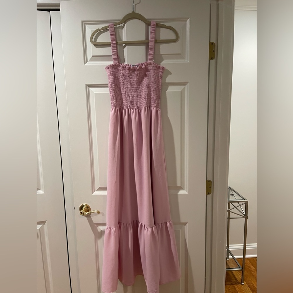 Hill House Pink Smocked Maxi Dress